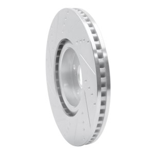 Lexus GS450H Brake Rotor (1) - Front Right - R1 Concepts - Drilled & Slotted - Silver - `09-`11